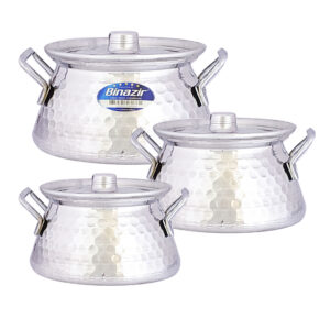 6‑Piece Hammered Aluminum Cookware Set – Durable Everyday Kitchen Pots & Lids