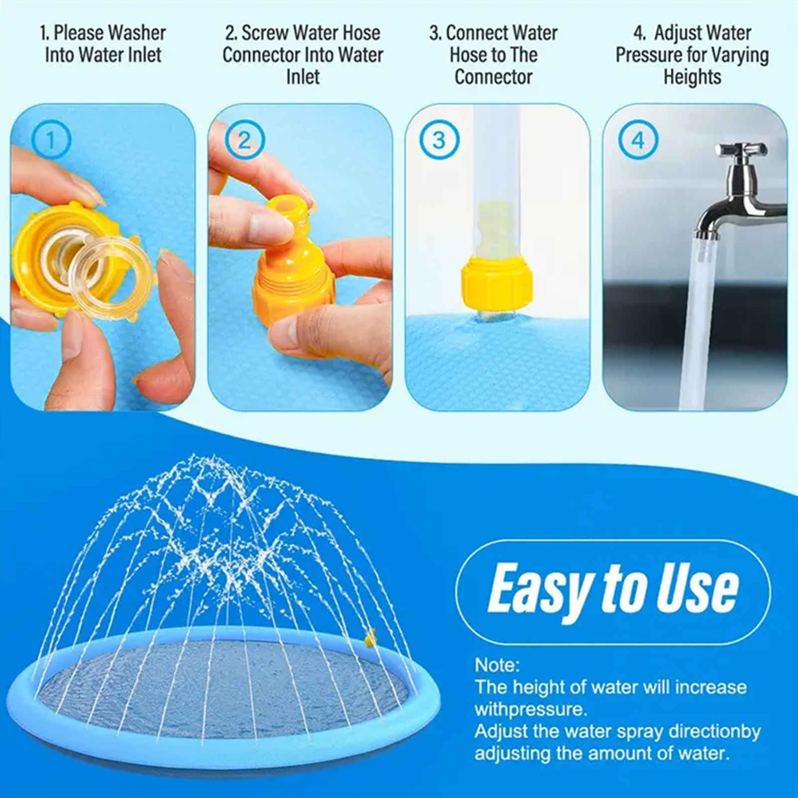 Inflatable Alphabet Splash Pad – Outdoor Sprinkler Water Mat with A‑Z Cartoon Letters – Fun Fountain Play Pad for Kids