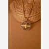 Achaemenid Faravahar Bronze Necklace – Circular Ancient Persian Zoroastrian Symbol Representing Heritage and Wisdom1