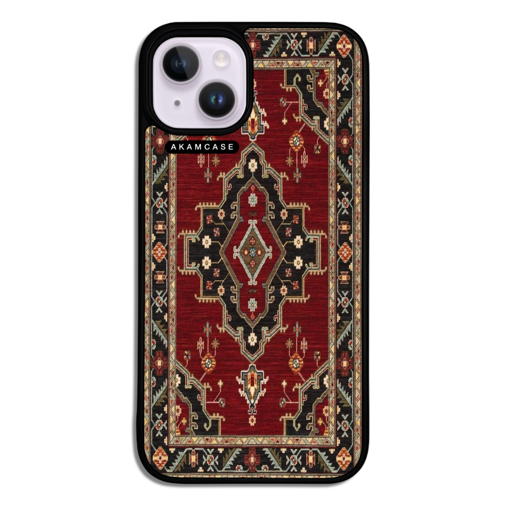 Apple iPhone 14 Protective Phone Case with Carpet-Inspired Design, Soft TPU and Aluminum Frame