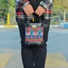 Artistic Persian Leather Shoulder Bag – Floral and Elephant Embroidery, Ideal for Stylish Daily Wear1
