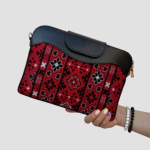 Balochi Embroidery Leather Shoulder Bag – Traditional Persian Art for Cultural Events