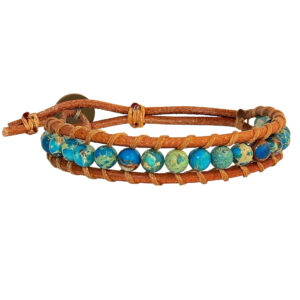Handmade Single Brass Shell Bracelet with Beads – Stylish Design