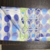 Blue and Green Geometric Dot Pattern Shower Curtain (4)