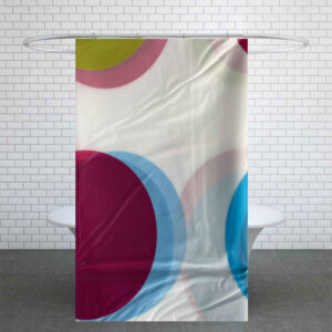 Colorful Circles Pattern Waterproof Shower Curtain for Bathtub & Shower