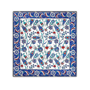 Decorative Relief Persian Backsplash – Kiln-Fired Floral Pattern Tiles (Set of 5)