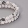 Double-Row-Beaded-Natural-White-with-Striking-Gray‑Veined-Howlite-Stone-Bracelet-with-Knot-Closure-–-Unisex-Handmade-Jewelry-2