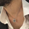 Drafsh Kaviani Stainless Steel Necklace – Silver Tone, Historic Achaemenid Symbol for Daily Wear12
