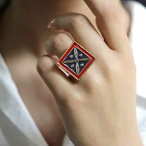 Drafsh Kaviani Steel Ring – Sassanid Flag Design with Durable Scratch-Resistant Finish and Protective Polyester Coating
