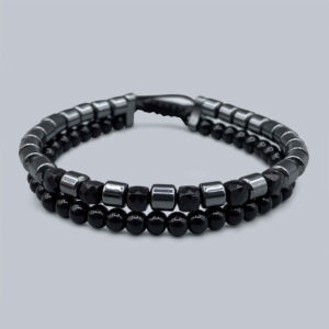 Women’s Double-Line Cuff Bracelet for Women, Full-Stone with Flower Design