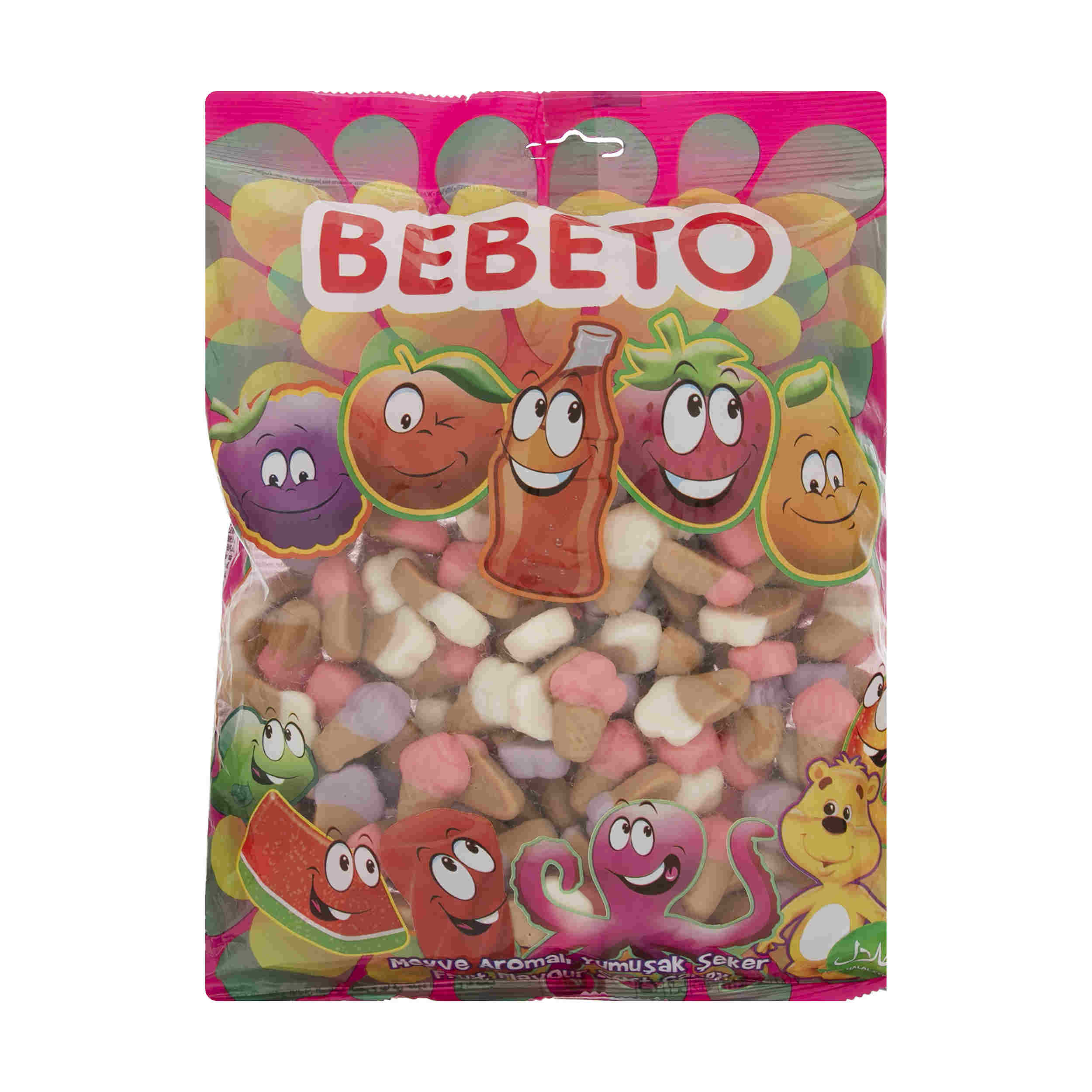 Halal Gummy Candy in Ice Cream Cone Shape – Bebeto 1000g Colorful for Parties, Sharing, and Sweet Snacking