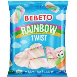 Halal Marshmallow with Rainbow Twist Form – Bebeto (60g)