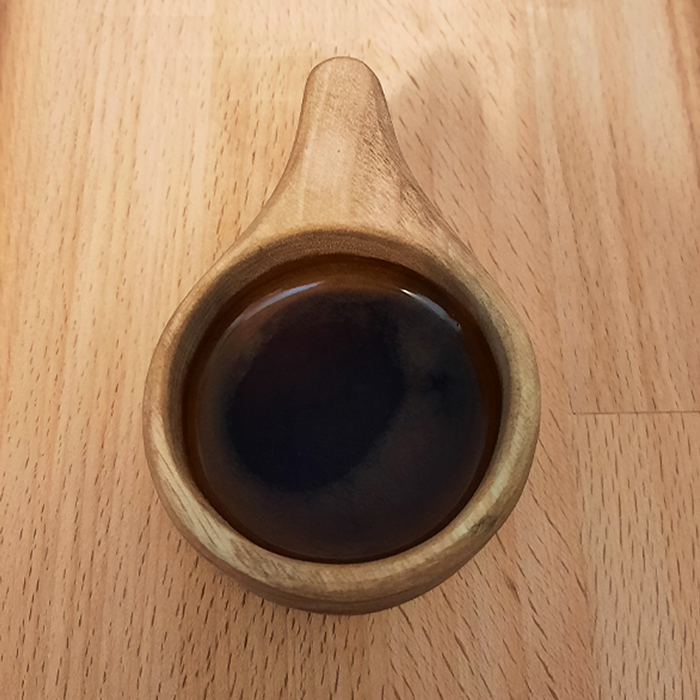 Handcrafted Wooden Kuksa Cup – Engraved with Persian Name “Tahmineh” , Perfect For Coffee