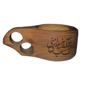 Handcrafted Wooden Kuksa Mug – with Persian Love Verse : “Akh To Shab-e Yaldaye Mani”