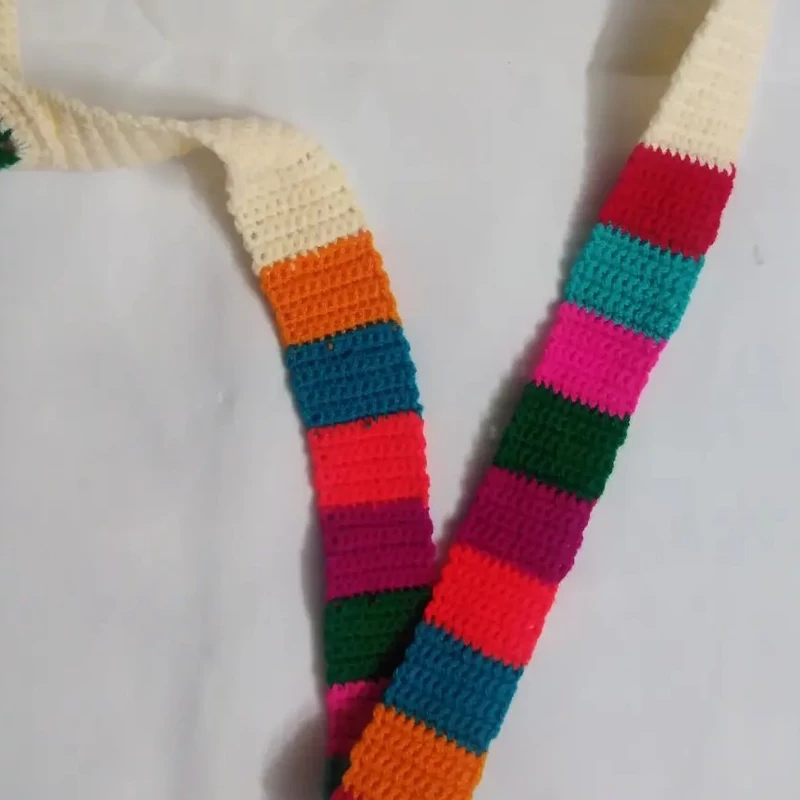 Handmade Crochet Shoulder Bag – Colorful Granny Square Design with Tassel and Button Closure