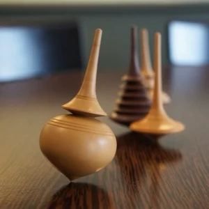 Handmade Persian Wooden Spinning Tops – Artisan Traditional Toy Set