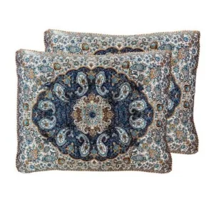 Luxury Persian Termeh Backrest Pillow – Navy Blue Paisley