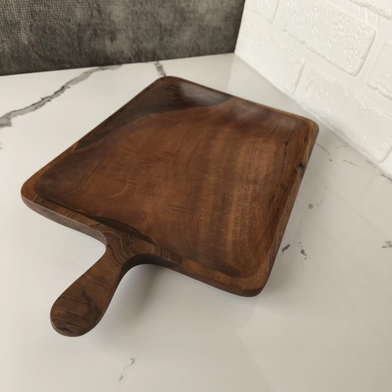 Handmade Walnut Wood Serving Platter – Large Rectangular Design