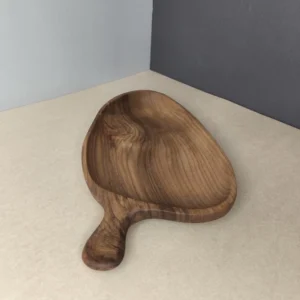 Handmade Walnut Wood Serving Platter – Oval Design with Handle