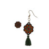Handmade-Wooden-Asymmetric-Earrings-–-Stud-Hook-Floral-Mandala-Design-1
