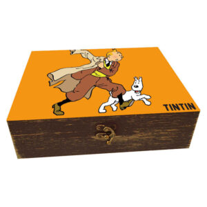 Handmade Wooden Gift Box – Tintin Character Cartoon Pattern