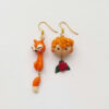 Hand‑Crafted-Polymer-Clay-Little-Prince-Fox-Asymmetric-Earrings-–-Whimsical-Storybook-Dangle-Pair-1