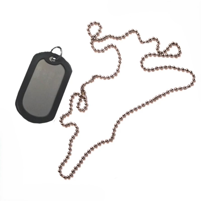 Islamic Stainless Steel Military-Style Dog Tag Necklace with Custom Name and Birthdate Engraving