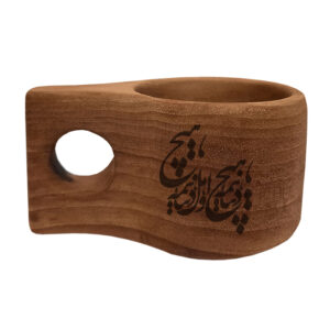 Kuksa Wooden Cup – Engraved with Persian Poetry : “Donya Hame Hich, Ahl-e Donya Hame Hich”, Perfect for Coffee Lovers