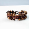 Mens-Double-Row-Tigers-Eye-Bracelet-with-Natural-Leather-Band-and-Golden-Brass-Button-–-Medium-Size-1