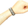 Mens-Larvikite-Bracelet-—-Polished-Larvikite-Cylinder-Beads-on-Genuine-Leather-with-Button-Loop-Closure-2