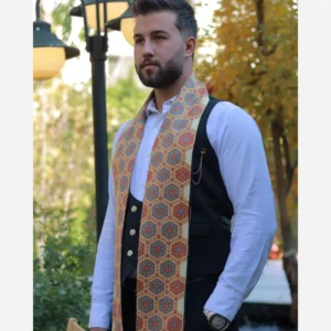 Men’s Traditional Eslimi Silk Velvet Scarf – Timeless Persian Art for Every Season & Special Events