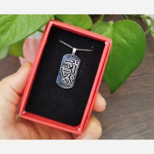Military-Style Stainless Steel Pendant of Ya Ali Akbar (AS) with CNC Engraving