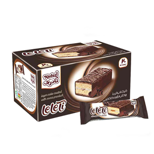 Naderi Layered Cake with Vanilla Filling & Chocolate Coating – 35 g Each, 20-Piece Pack, Kid-Friendly Snack