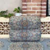 Pair of Round Termeh “Behesht” Backrest Pillows – Traditional Style (2)