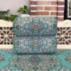 Pair of Round Termeh “Behesht” Backrest Pillows – Traditional Style (5)