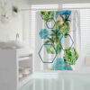 Palm Tree Pattern White Background Waterproof Shower Curtain for Bathtub & Shower – Includes 12 Hooks (2)