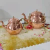 Persian Copper Teapot and Kettle Set with Brass Handle – Hammered Finish for Tea Brewing2