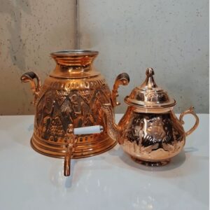 Persian Stovetop Copper Teapot and Kettle Set –1.5L Capacity, Achaemenid Design