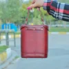 Persian Embroidery Floral Leather Handbag – Elegant Leather & Velkvet Design for Festive Occasions