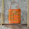 Persian Embroidery Floral Leather Handbag – Elegant Velvet Accents for Cultural Celebrations2