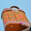 Persian Embroidery Floral Leather Handbag – Elegant Velvet Accents for Cultural Celebrations5