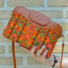 Persian Embroidery Floral Leather Shoulder Bag – Artistic Velvet Design for Cultural Events