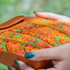 Persian Embroidery Floral Leather Shoulder Bag – Artistic Velvet Design for Cultural Events2