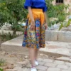 Pleated-Midi-Satin-Skirt-with-Persian-Tile-Motifs-in-Yellow-Pink-and-Blue-2