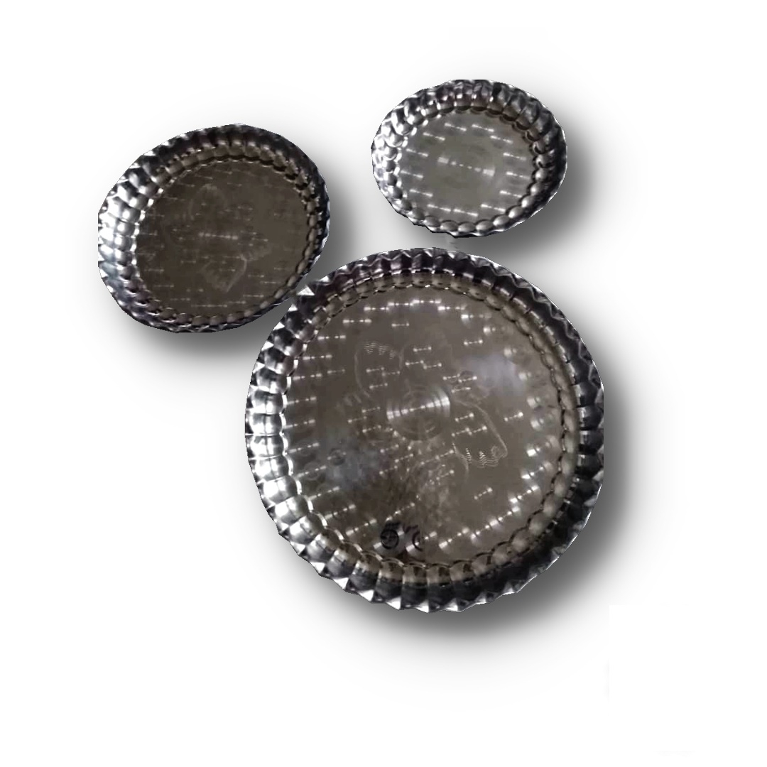6-Piece Premium Stainless Steel Scalloped Serving Tray Set – 24–56cm