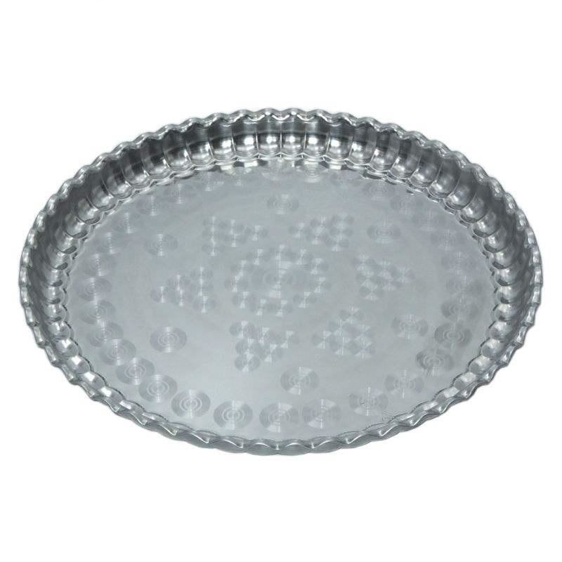 Premium Stainless Steel Round Serving Tray – 36cm Elegant Dining Tray