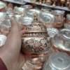 Silver Inlaid Copper Sugar Bowl – Diamond-Cut Nano Design, Base-Free (2)