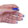 Stainless-Steel-Asymmetric-Hoop-Earrings-with-Feather-Charm-–-Minimal-Decorative-Pair-2