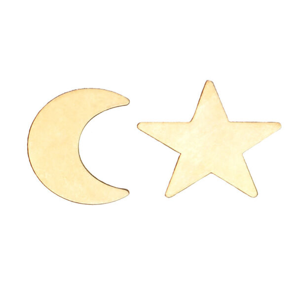 Stainless Steel Moon & Star Stud Earrings – Asymmetric Minimal Golden Pair