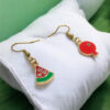 Stainless-Steel-Watermelon-Slice-Pomegranate-Charm-Earrings-–-Asymmetric-Fruit‑Theme-Dangle-Pair-1